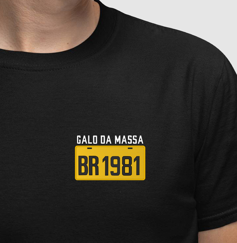 PLACA AMARELA BR 1981 GALO DA MASSA - Camiseta