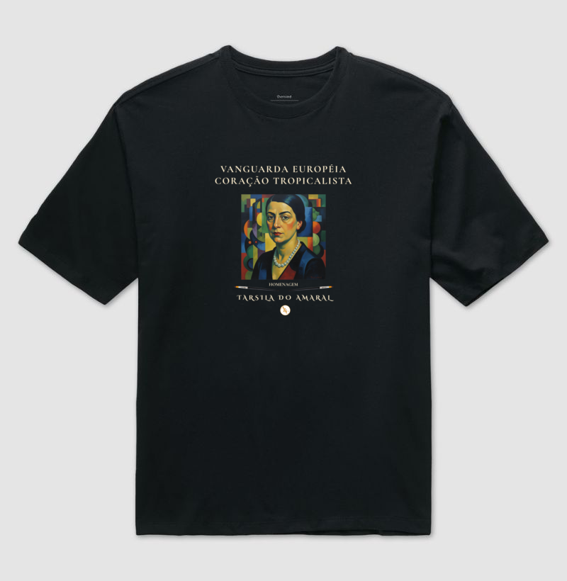 Camiseta Tarsila do Amaral - Estampa Coração Tropicalista | Arte Brasileira para Vestir