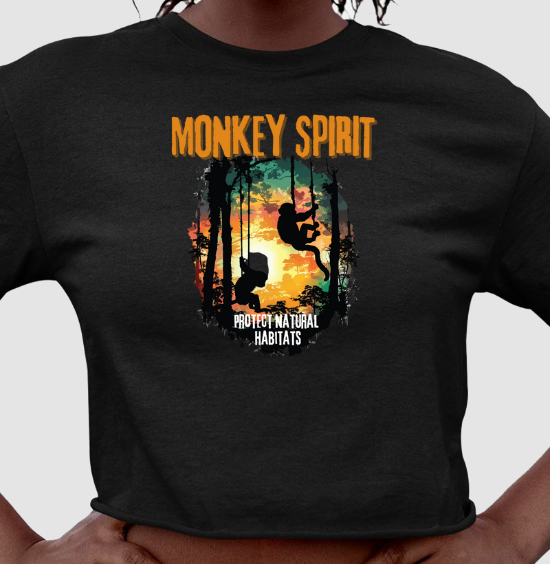 Cropped Monkey Spirit - Protect Natural Habitat