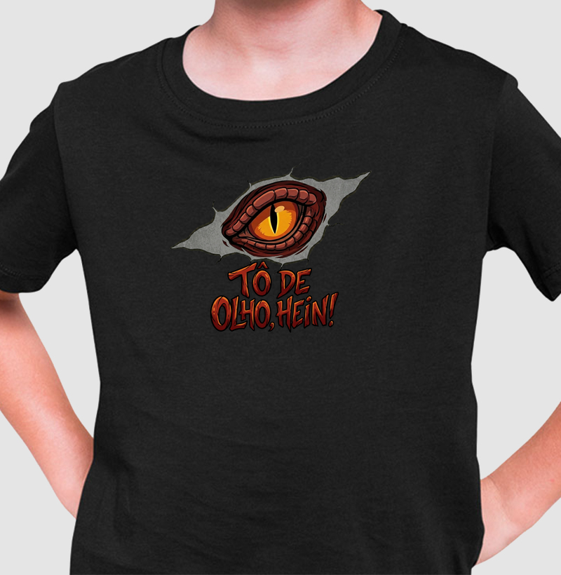 Camiseta Dinossauro Tô De Olho Cinza Algodão Premium Dinoloco