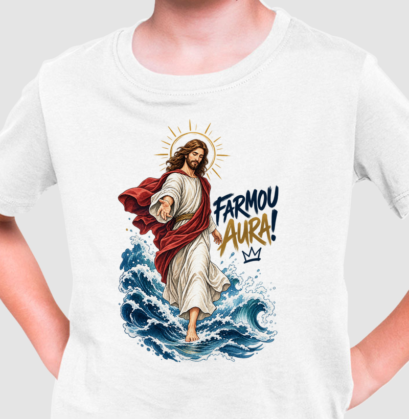 Jesus sobre as águas - Camiseta Infantil