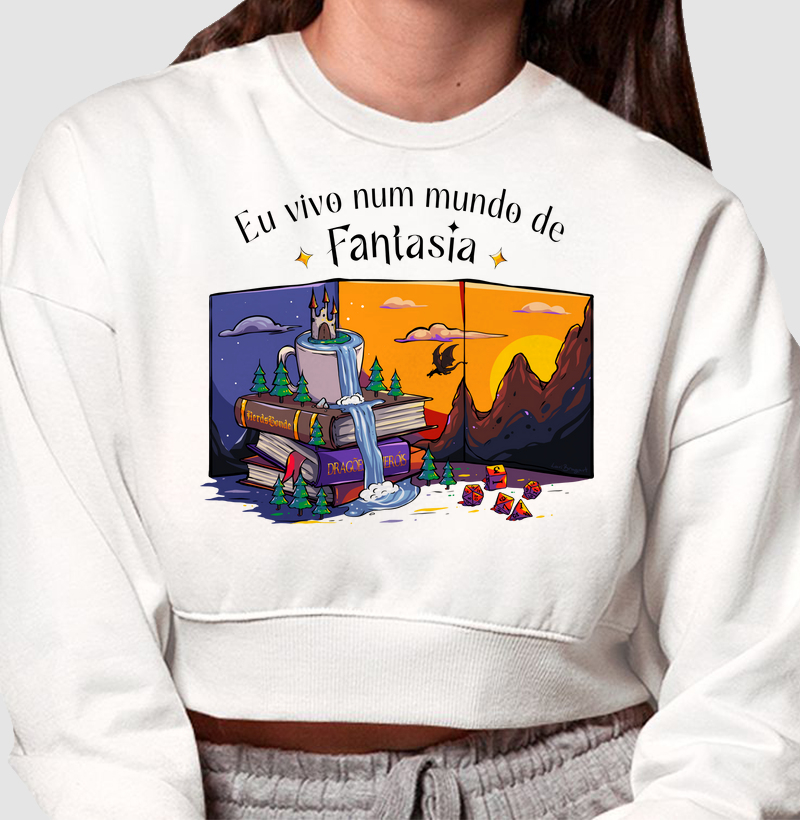 MUNDO DE FANTASIA MOLETOM CROPPED 