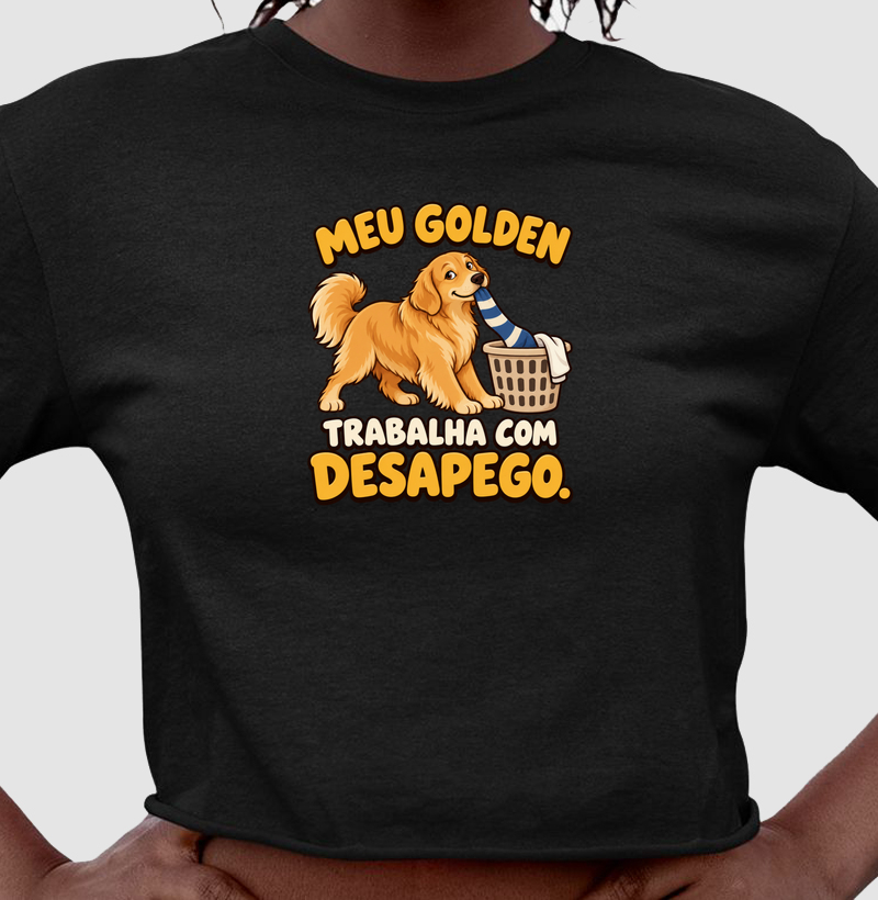 Meu Golden trabalha com desapego.