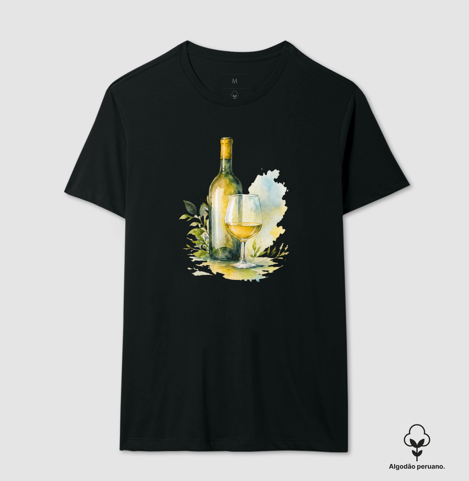 Camiseta Vinho Branco - Aquarela
