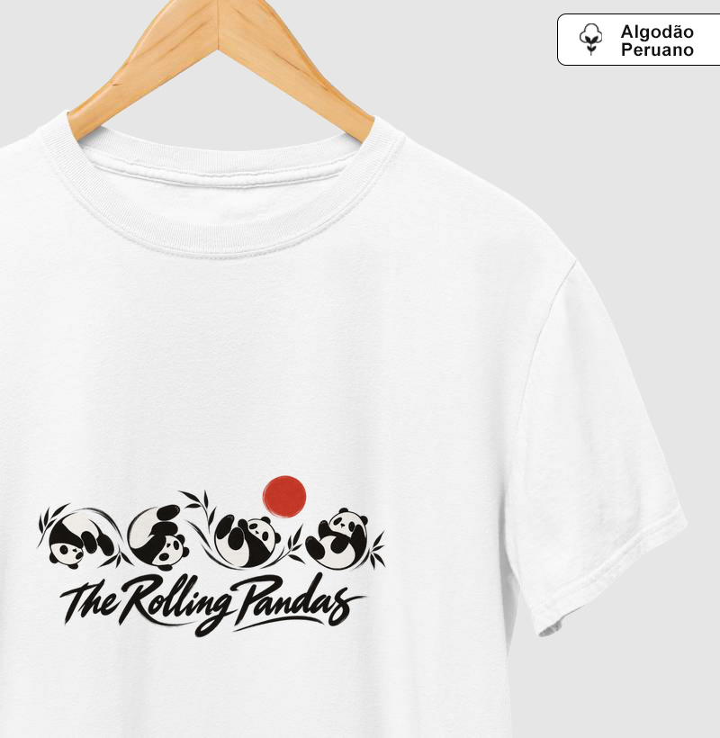 The Rolling Pandas - Camiseta Algodão Peruano