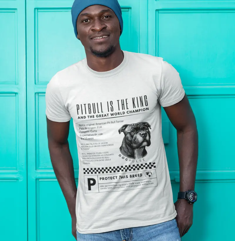 Camiseta Dog Pulse Pitbull Is The King – Heart of a Lion