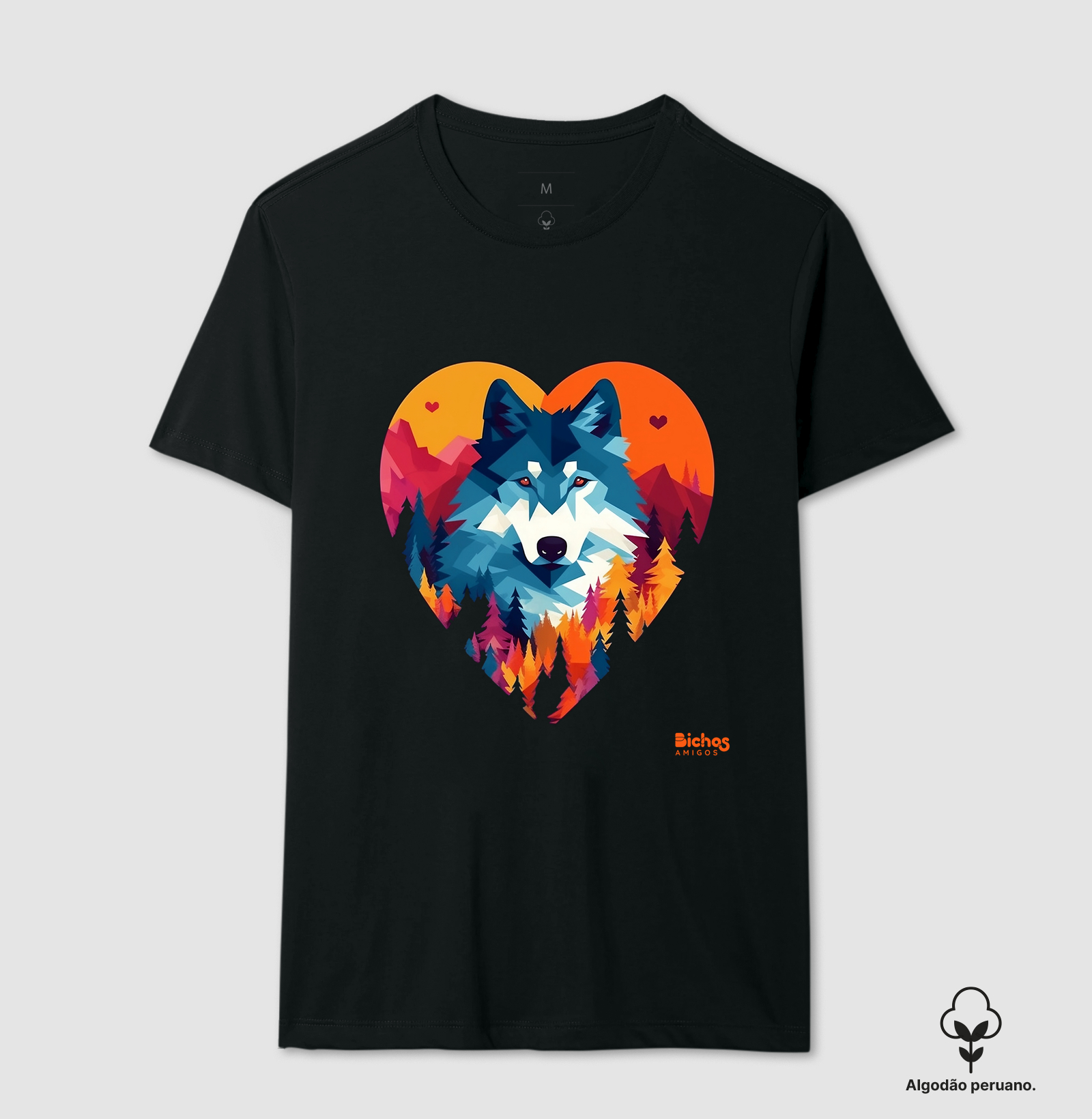 Lobo Coração Flat - Bichos Amigos