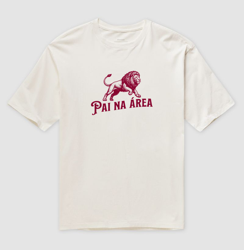 Camiseta oversized Pai na área - ilustração vinho - Algodão Premium