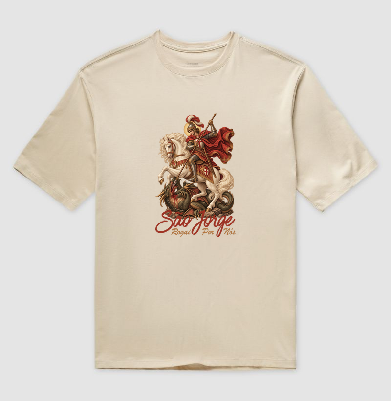 Camiseta Oversized São Jorge Rogai Por Nós