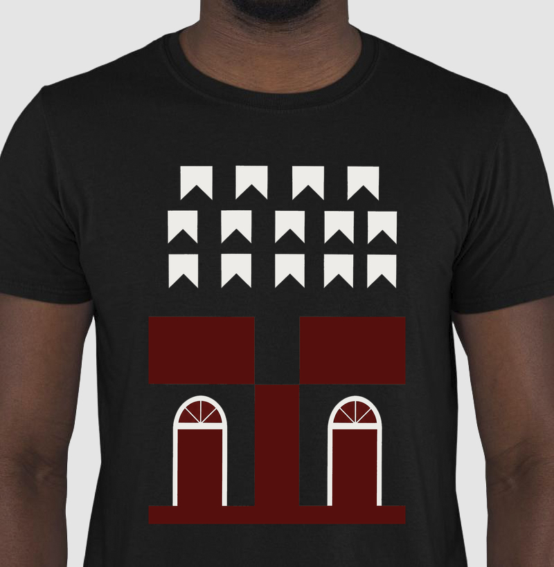 Camiseta Bandeirinhas e Fachada Brasilidade Geométrica Minimalista 
