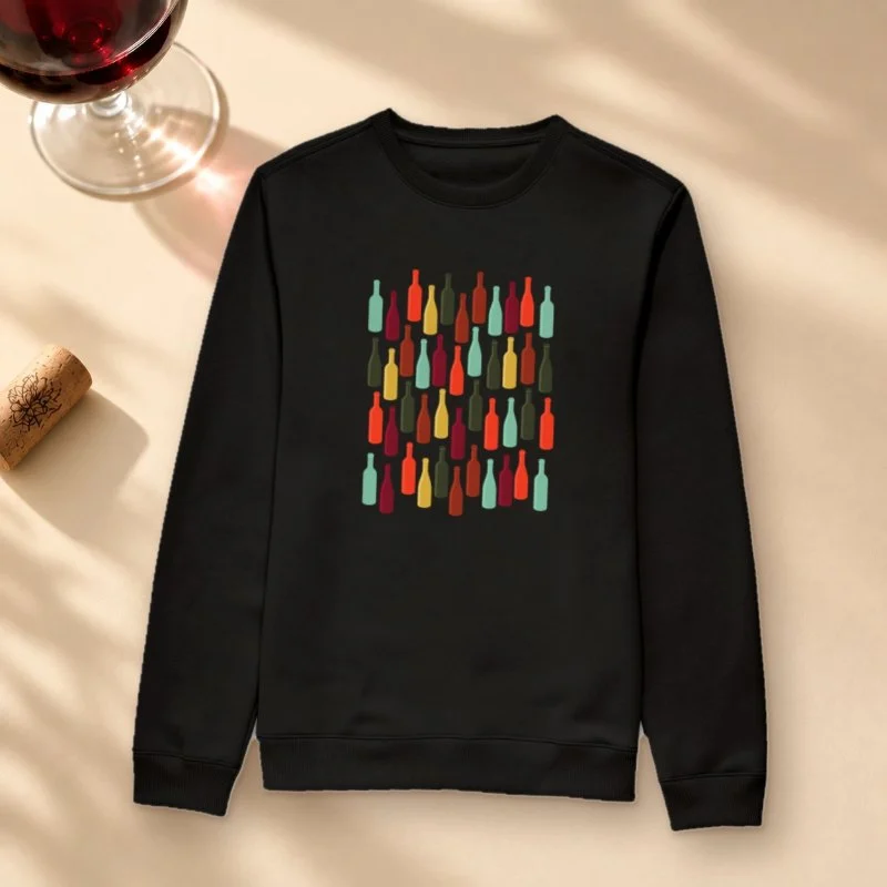 Moletom Garrafas de Vinho - Suéter Moletom