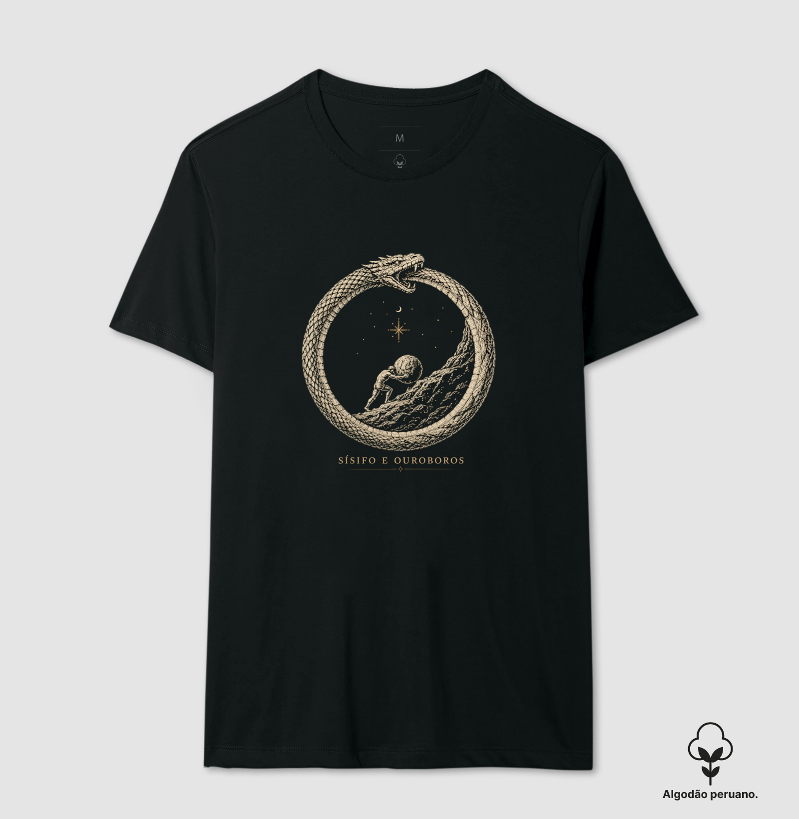 Filosofia Sísifo e Ouroboros - Camiseta Algodão Peruano