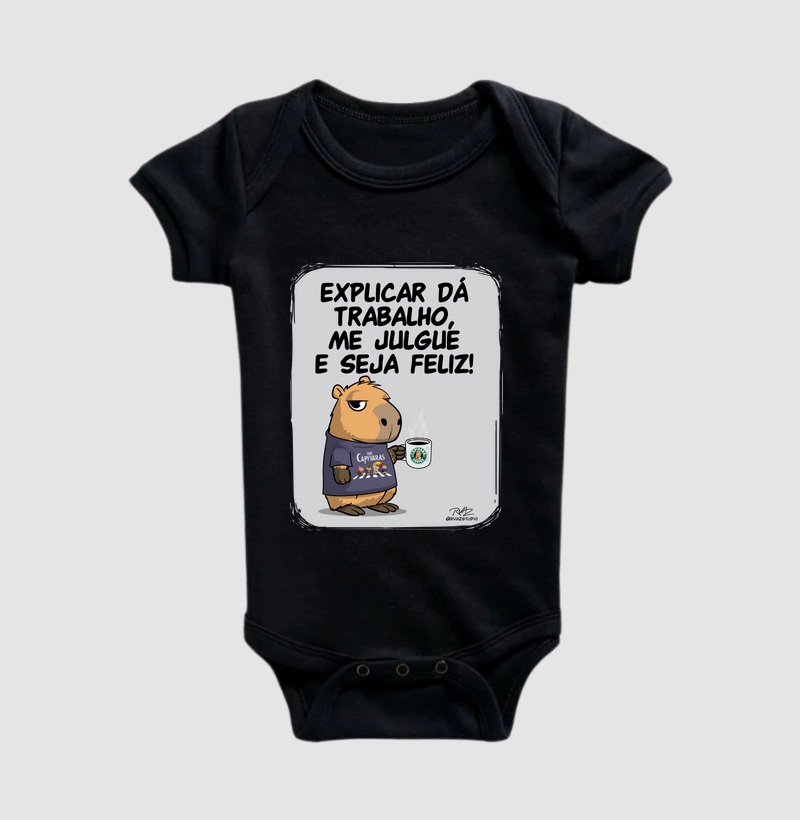 Camiseta Capivara me julgue - Body Infantil