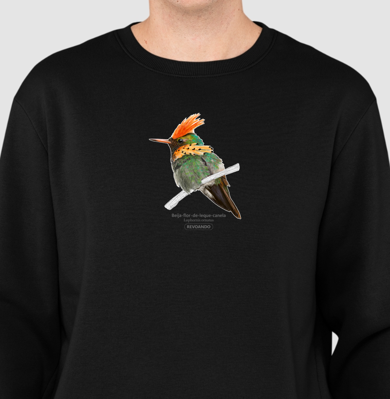 Aves do Brasil - Beija-flor-de-leque-canela - Moletom
