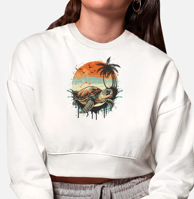 Casaco Moletom Cropped Tartaruga