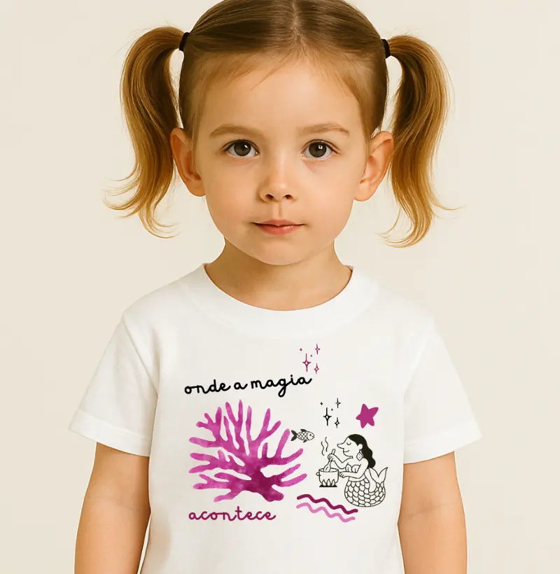 Camiseta Infantil Magia Rosa - por Maísa Campos