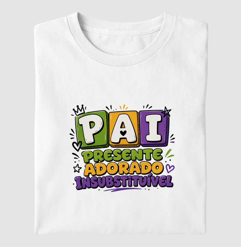 Pais - Camiseta Básica "Cubos" - Branca