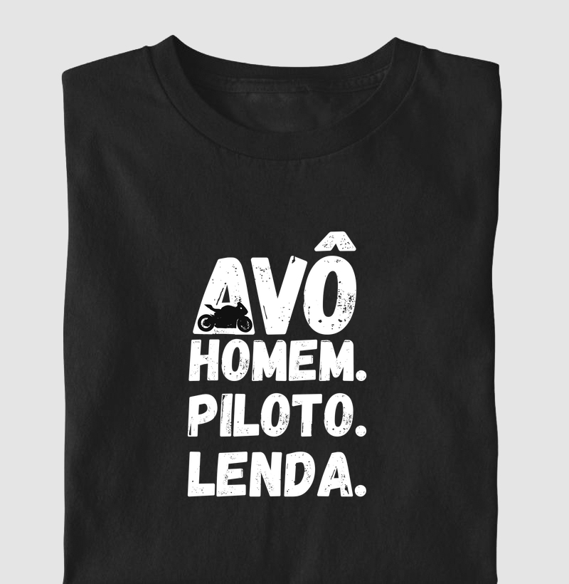 Avô. HOMEM. PILOTO. LENDA. - Camiseta Infantil