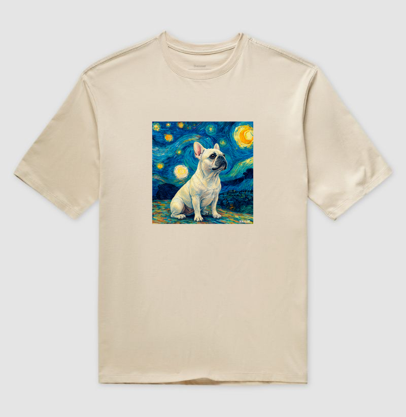 Frenchie Estrelada 🌙✨🐾 - Camiseta Oversized