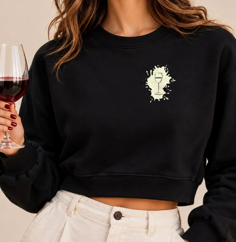 Camiseta Vinho Splash - Cropped Moletom