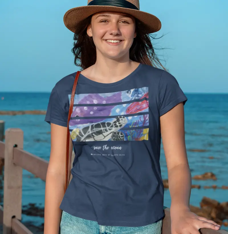Camiseta Adulto Save The Ocean by Jessye Blue