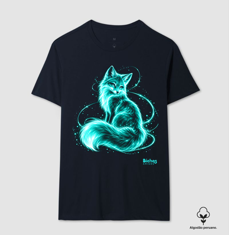 Raposa Neon - Camiseta Algodão Peruano