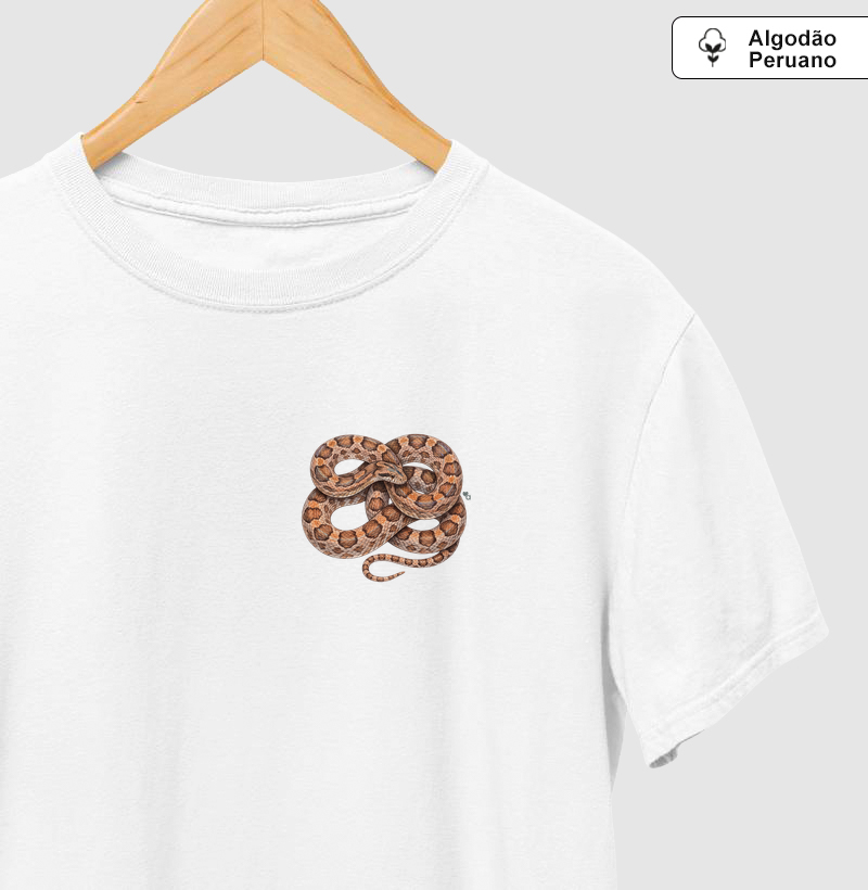 Répteis - Mini - Jibóia-arco-íris do Cerrado - Algodão Peruano - Camiseta Algodão Peruano