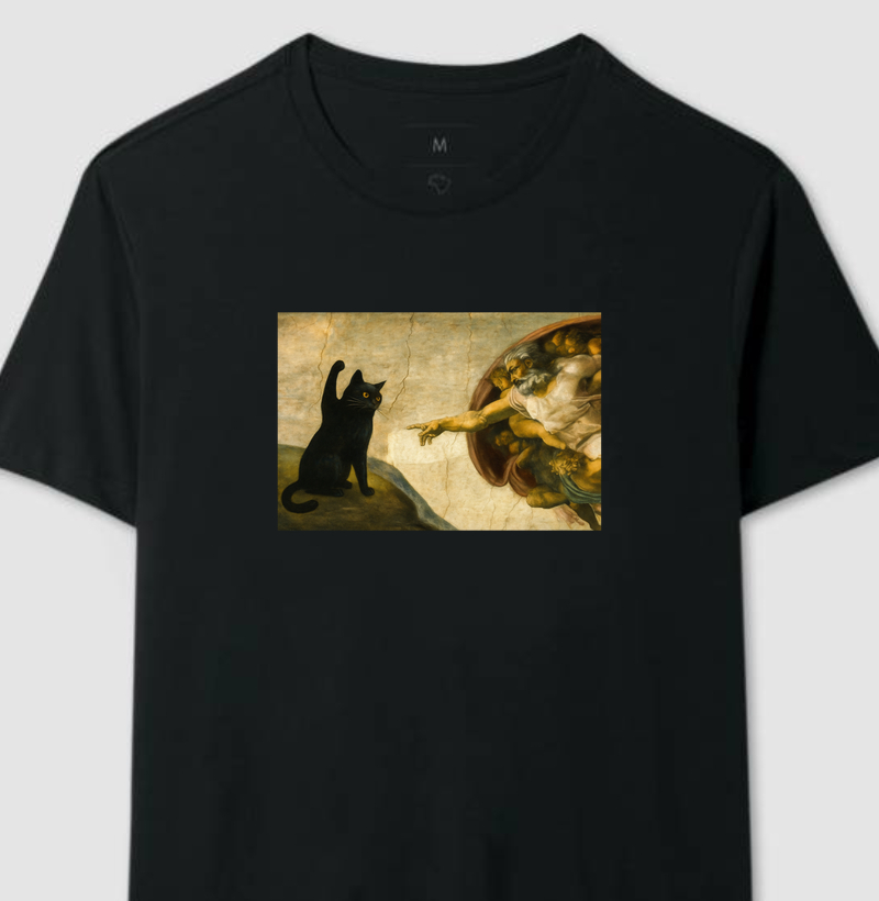 Camiseta O GATO E DEUS