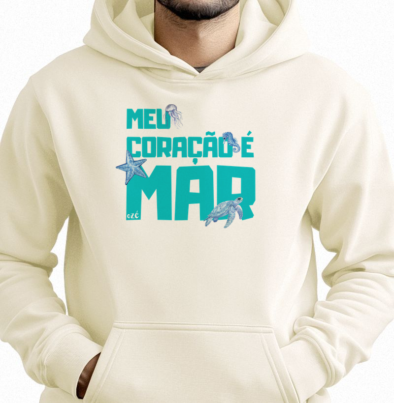 Meu coração é mar - Hoodie Moletom