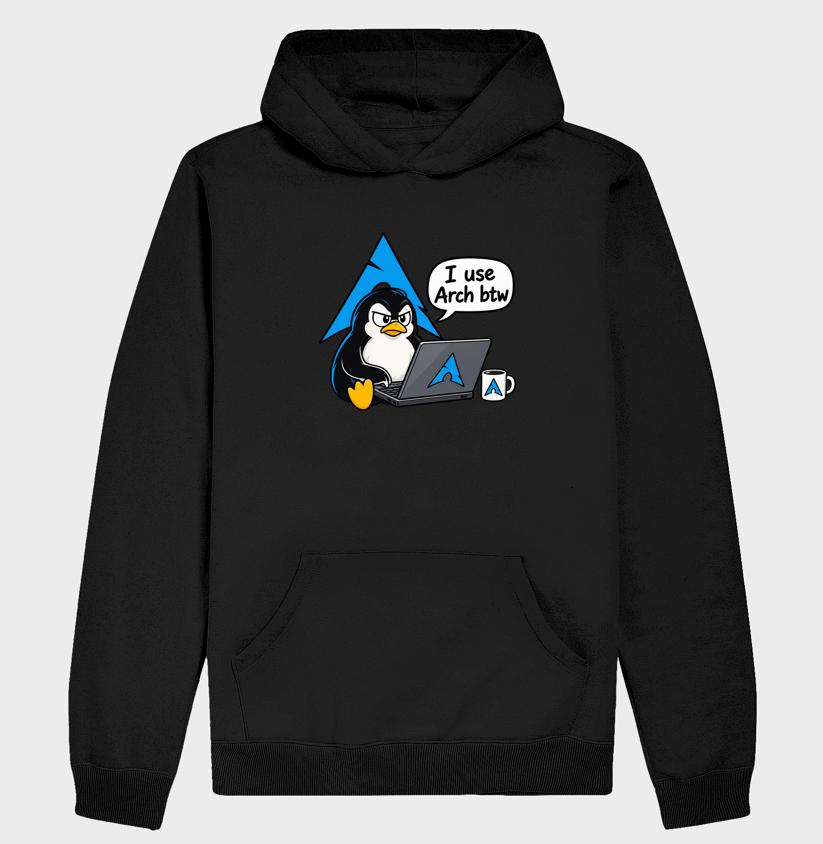 I Use Arch BTW — Pinguim Arch Edition - Hoodie Moletom