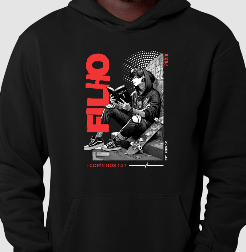 Moletom Capuz Hoodie com Estampa - Filhos Loucos