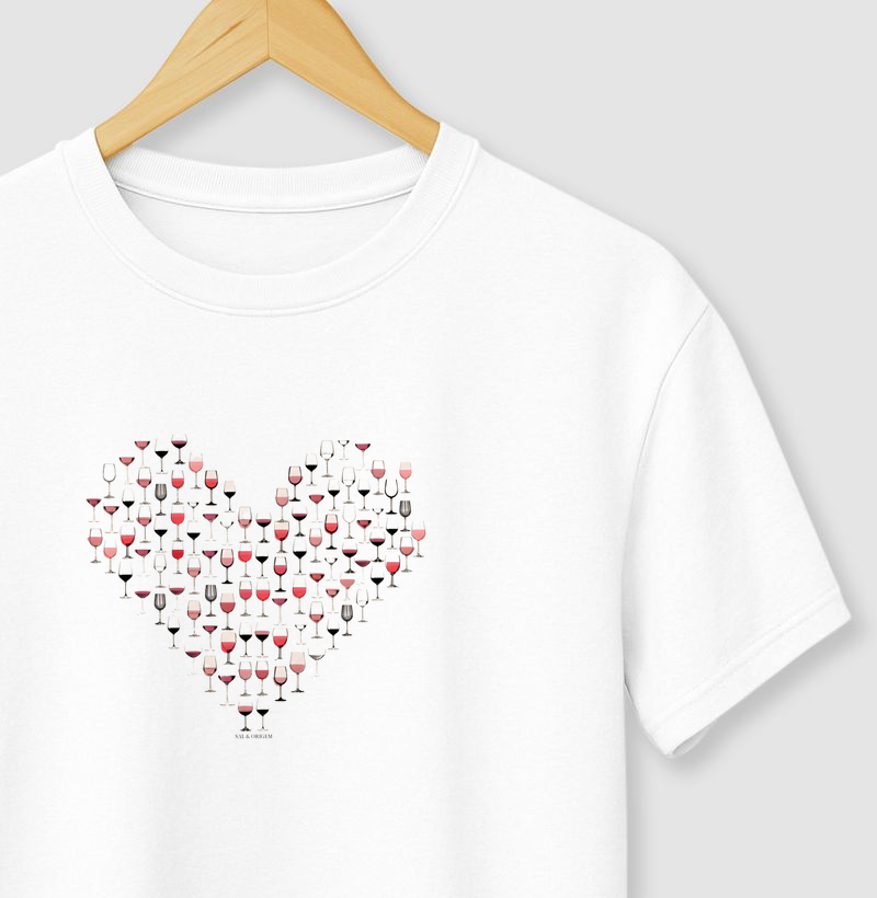 Coração taças vinho