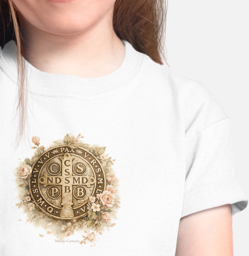 Camiseta infantil São Bento rosas