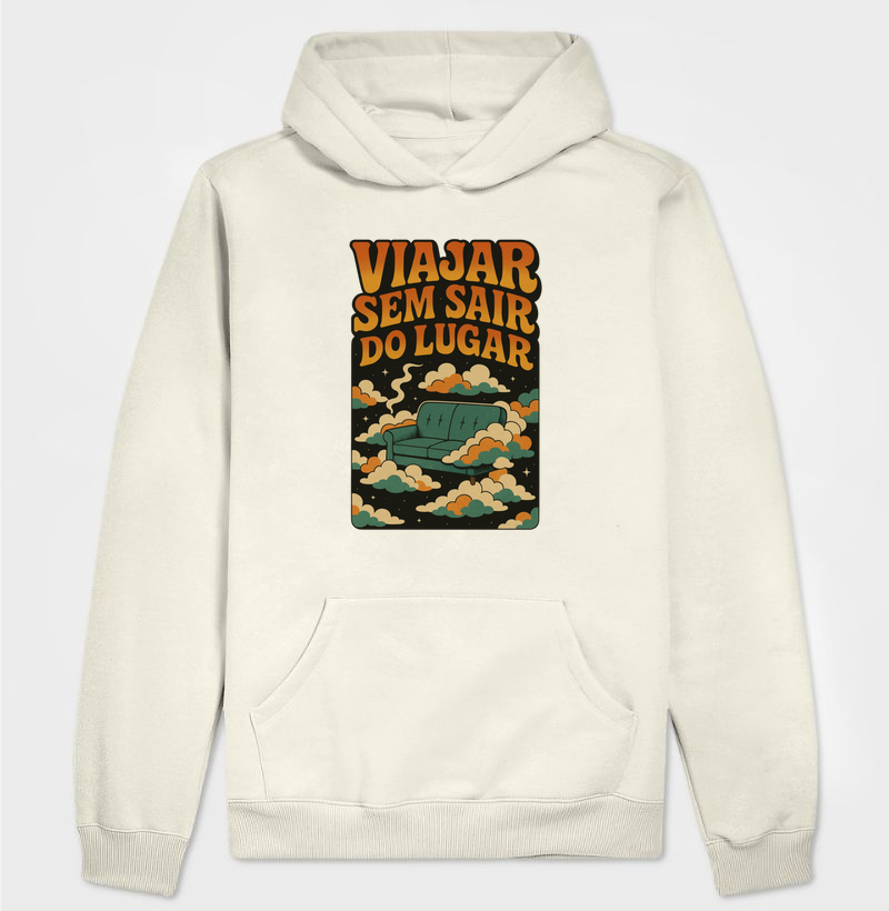 Hoodie moletom - Viajar Sem Sair do Lugar