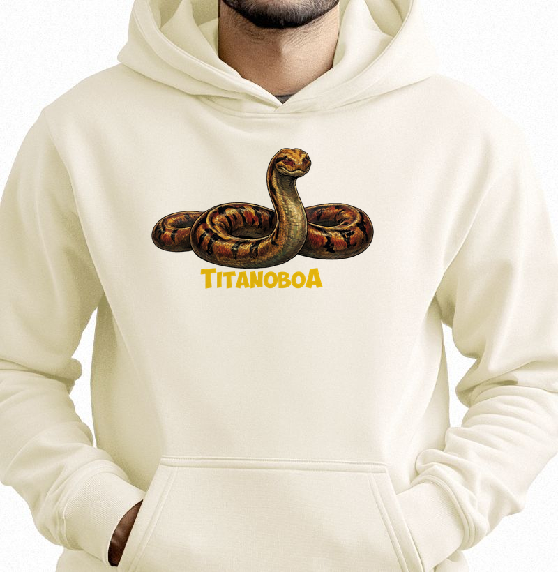 Blusa Dinossauro Moletom Titanoboa Amarela Algodão Premium Dinoloco