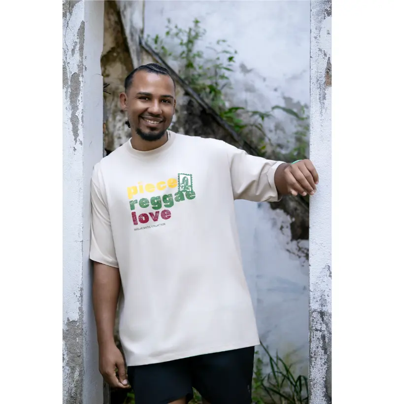 Camiseta Oversized Piece. Reggae. Love. Coleção Reggae. Unissex . Algodão Premium.