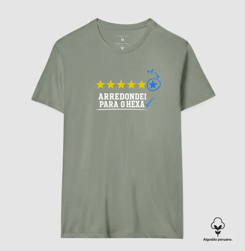Camiseta Premium Algodão Peruano Orgânico | Correção do Hexa 