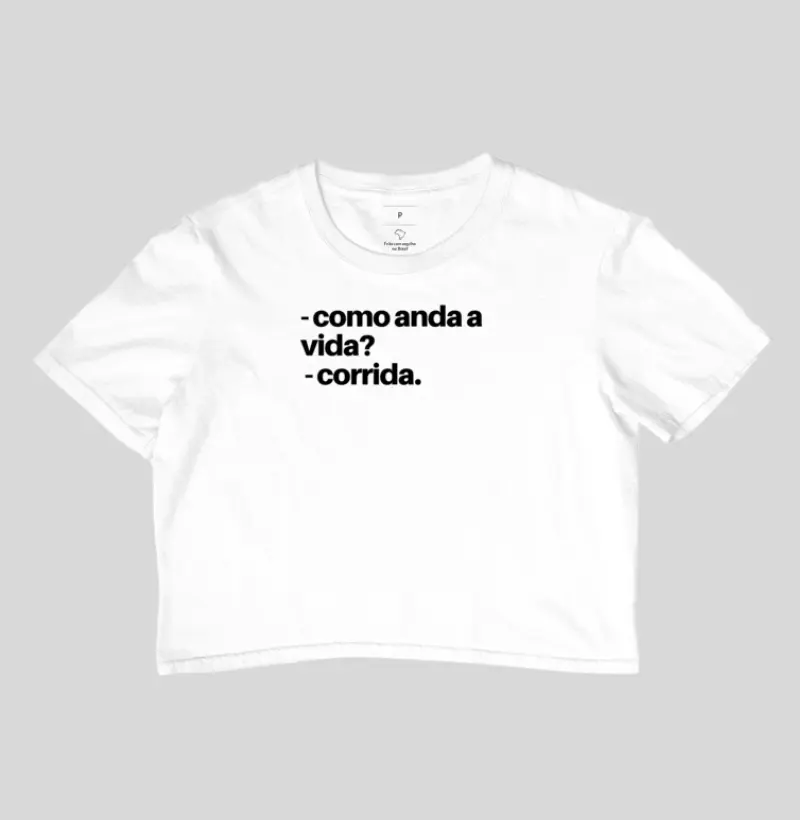 Cropped Vida corrida