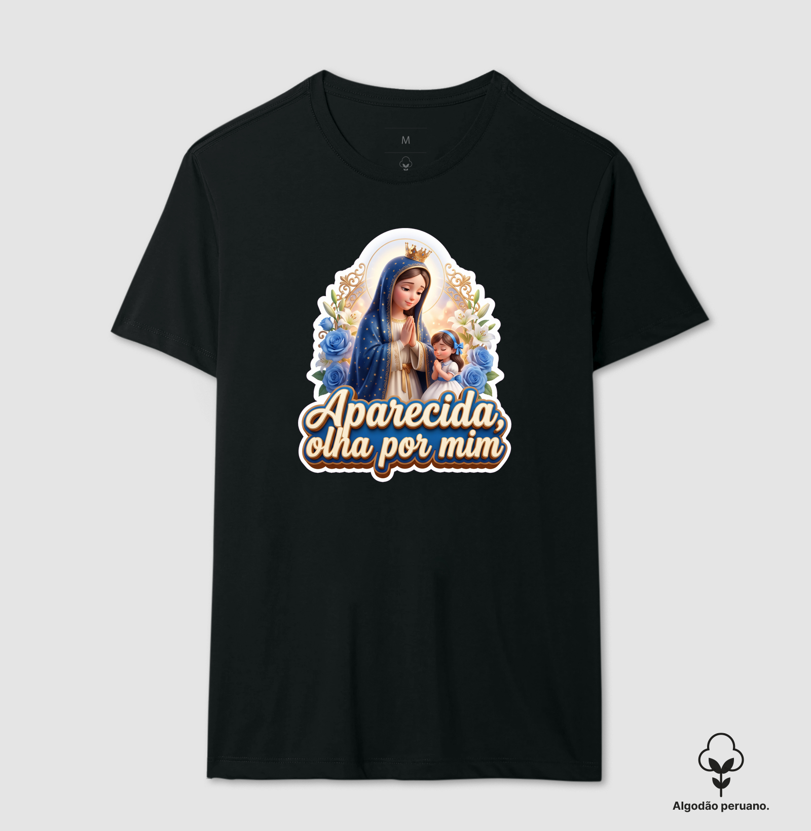 Santa Aparecida - Olha por Mim - Camiseta Algodão Peruano