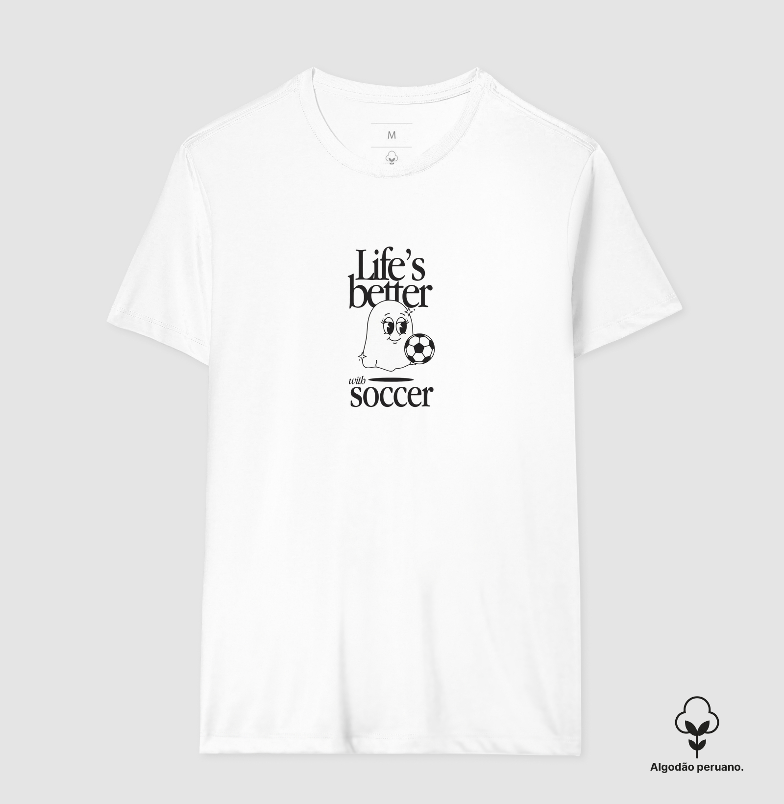 feminina de futebol estampa "life's better with soccer" joga bonita