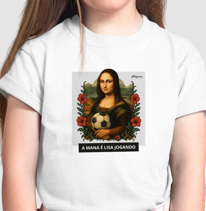 feminina de futebol arte estampa "mona lisa" joga bonita