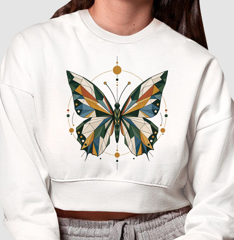 Cropped Moletom - Borboleta
