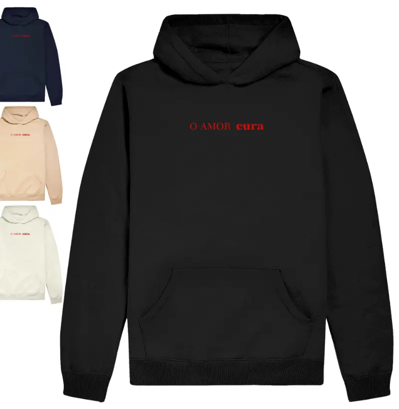 O AMOR cura Moletom Hoodie Slim estampa vermelha