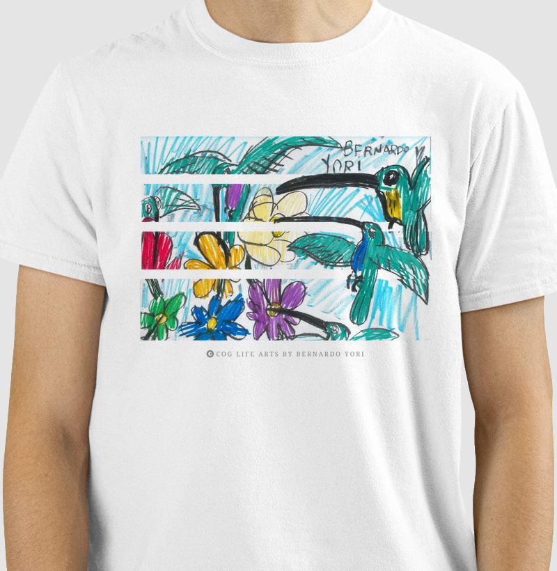 Camiseta Adulto Branca Beija Flor by Bernardo Yori