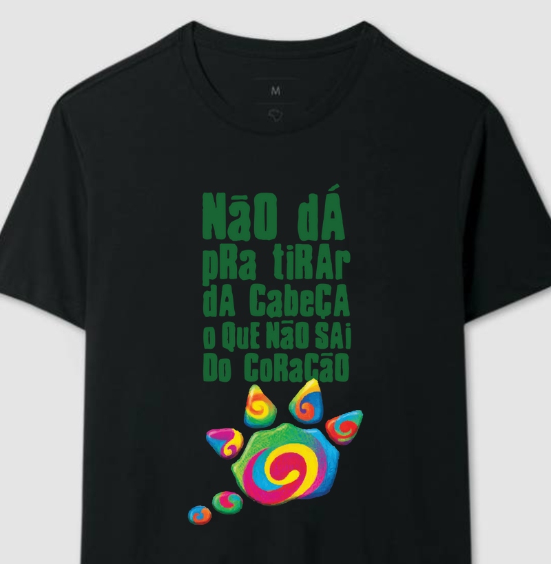 Camiseta Masculina Camaleão Cabeça e Coração