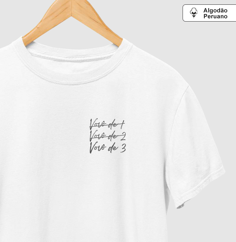 Vovô de 3 Algodão Peruano - Amor que cresce a cada netinho