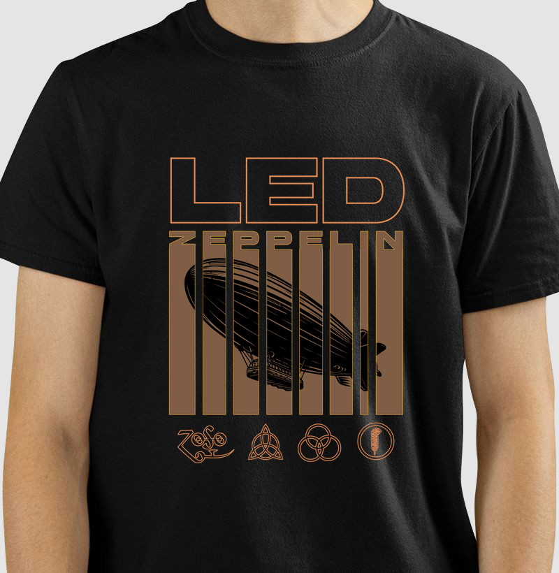 CAMISETA COM ESTAMPA LED ZEPPELIN SYMBOLS