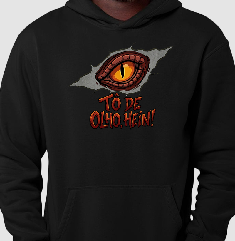 Blusa Dinossauro Moletom Tô De Olho Cinza Algodão Premium Dinoloco